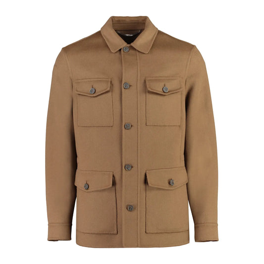 Canali Double Face Wool & Cashmere Safari Jacket Dark Beige