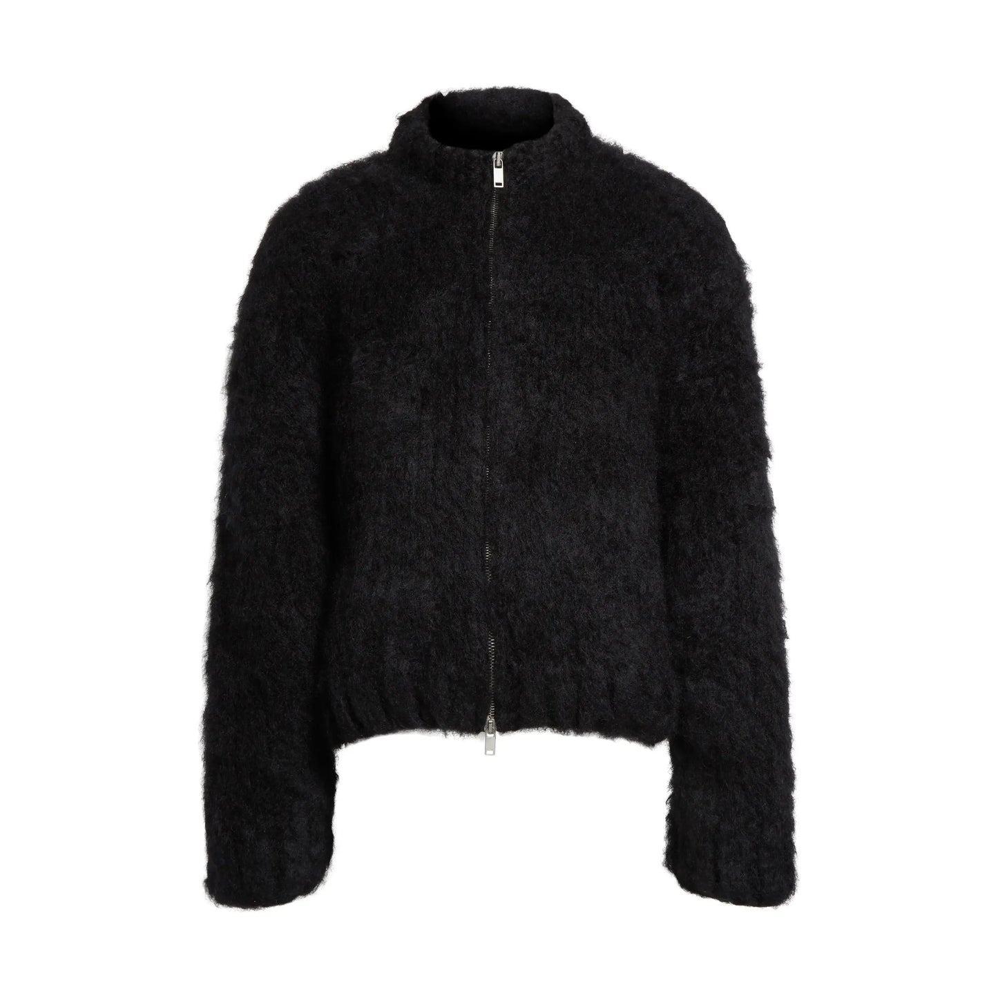 Jil Sander Mohair Blend Hand Knit Jacket Black