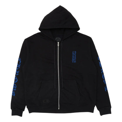 Chrome Hearts Vertical Logo Thermal Zip-Up Hoodie Black/Blue