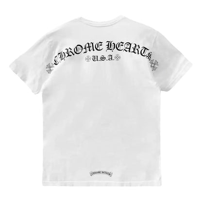 Chrome Hearts USA Exclusive Scroll Logo T-Shirt White