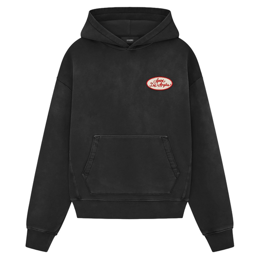 Amiri Station Patch Oversized Hoodie Black