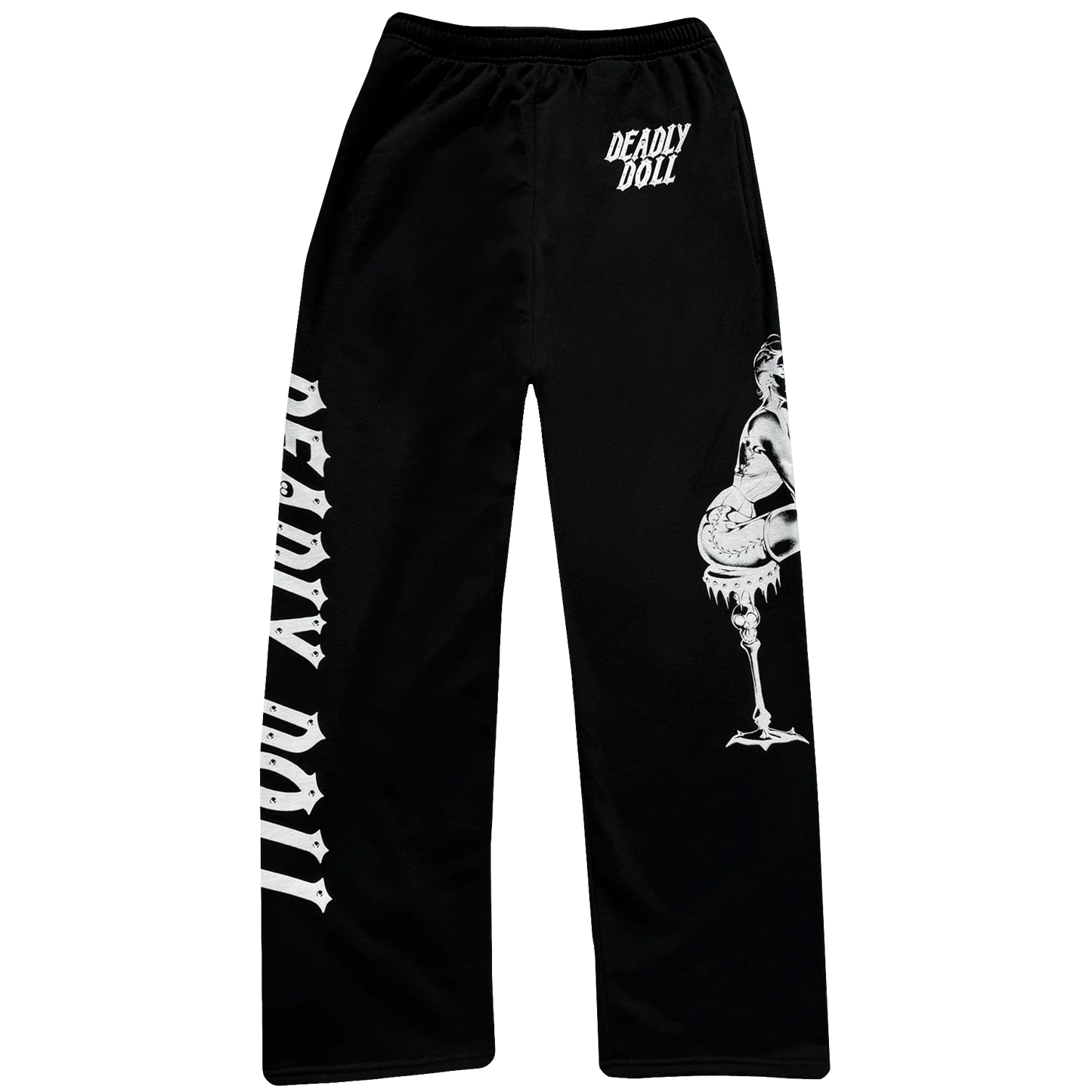 Deadly Doll Skele Robot Sweatpants Black