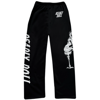 Deadly Doll Skele Robot Sweatpants Black