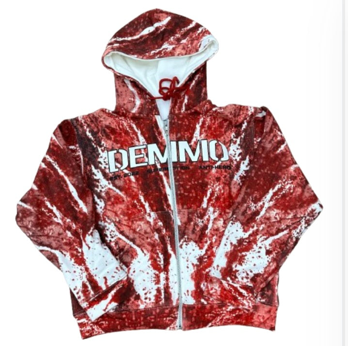 Demmo Return To Flesh Zip-Up Hoodie Red