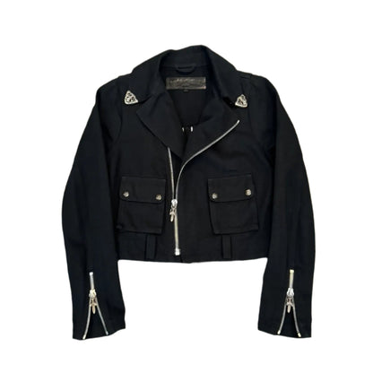 Chrome Hearts Denim Dagger Biker Jacket Black