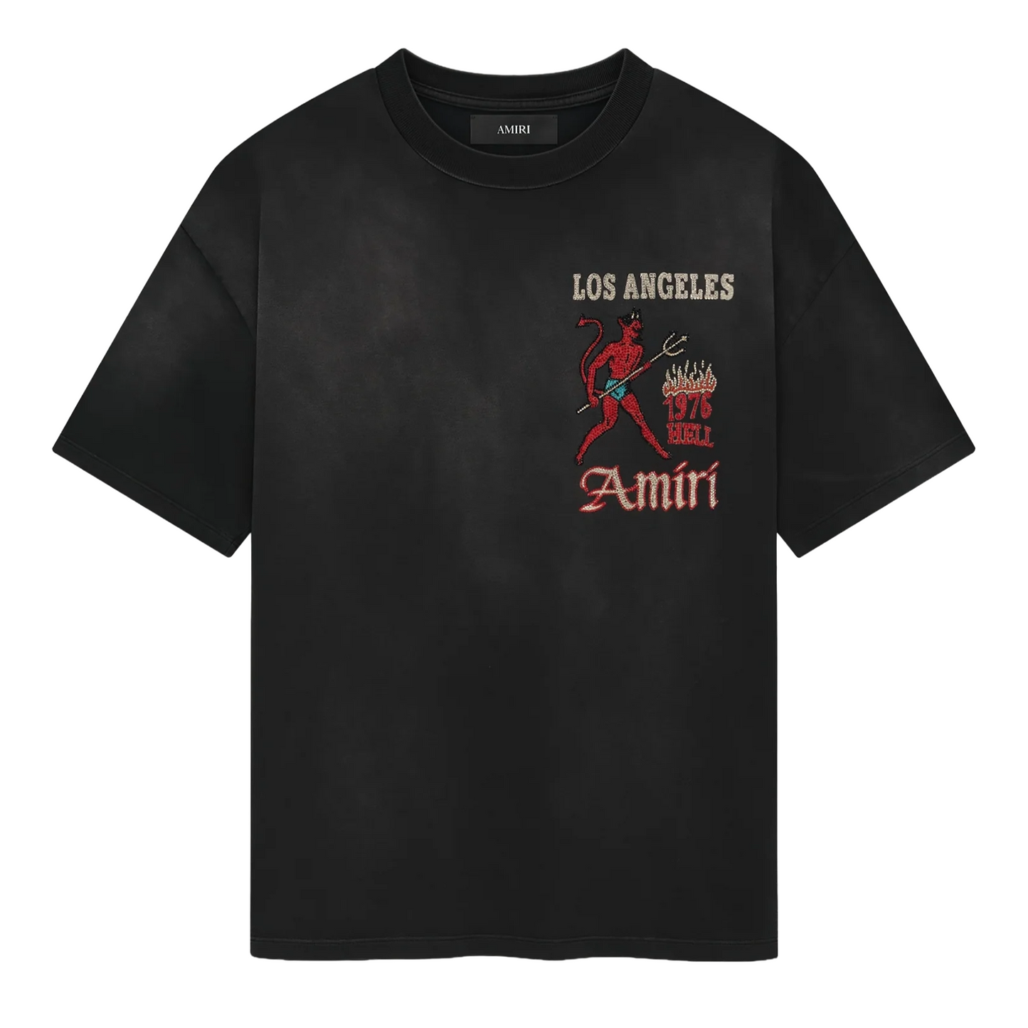 Amiri Crystal Sinners Tee Black