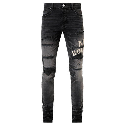 Amiri Hollywood Repaired Jean Faded Black