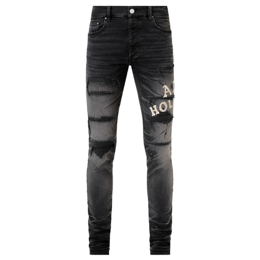 Amiri Hollywood Repaired Jean Faded Black