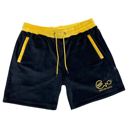 Endless Supply Velour Shorts Black/Gold