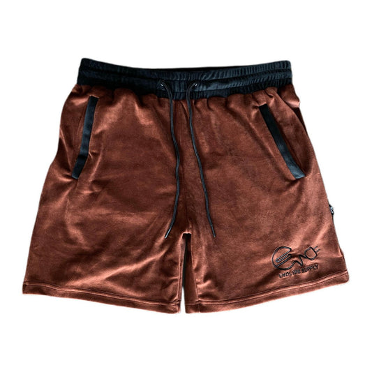 Endless Supply Velour Shorts Mocha/Black