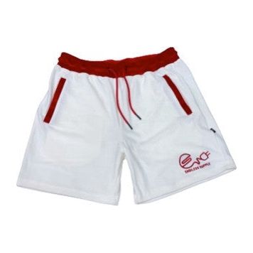 Endless Supply Velour Shorts White/Red