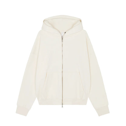 Wise + Foolish Zip Up Hoodie Bone