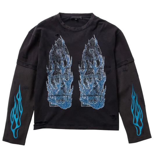 Who Decides War Flame Glass Double Jersey Black