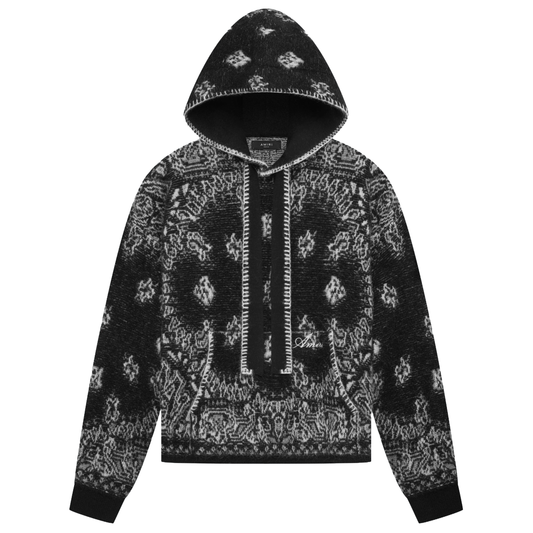 Amiri Bandana Mohair Hoodie Black