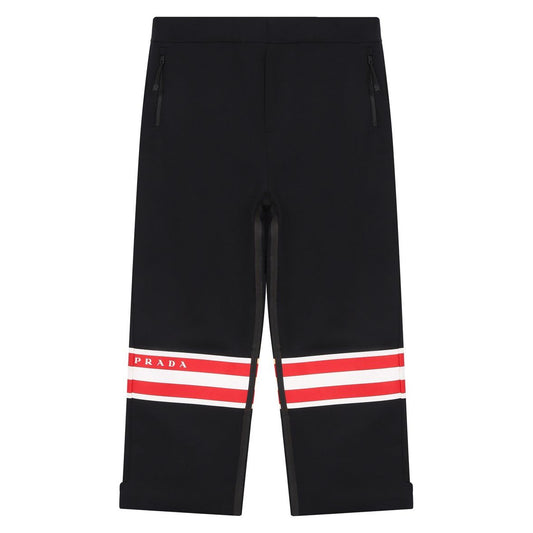 Prada Stripe Logo Shell Pants Black