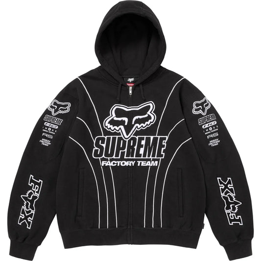 Supreme®/Fox Racing® Zip-Up Hooded Sweatshirt Black