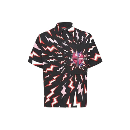 Prada Lightning Print Short Sleeve Shirt