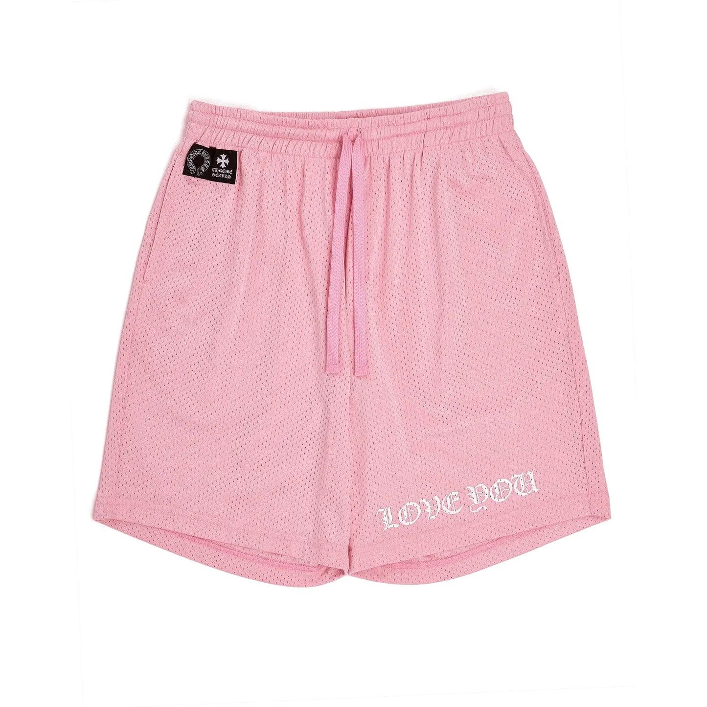 Chrome Hearts Love You Mesh Varsity Shorts Pink