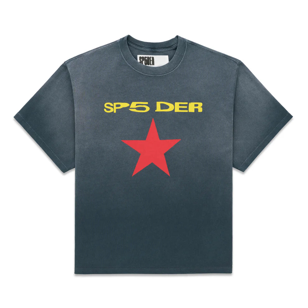 Sp5der Five Point Tee Black Wash