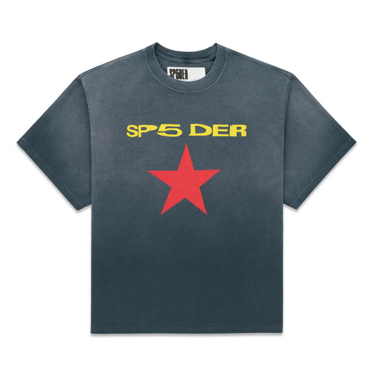 Sp5der Five Point Tee Black Wash