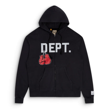 Gallery Dept. Boxing Merch Zip-Up Hoodie Vintage Black