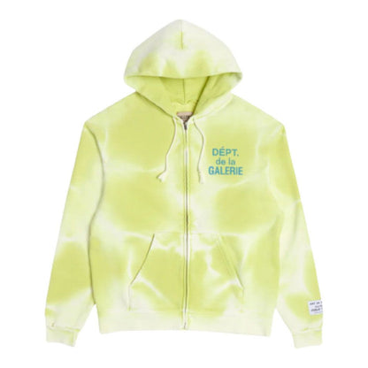 Gallery Dept. French Logo Zip-Up Hoodie Lime Green