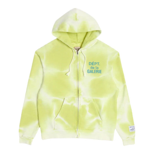 Gallery Dept. French Logo Zip-Up Hoodie Lime Green