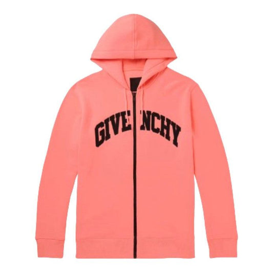 Givenchy Embroidered Logo Zip-Up Hoodie Pink