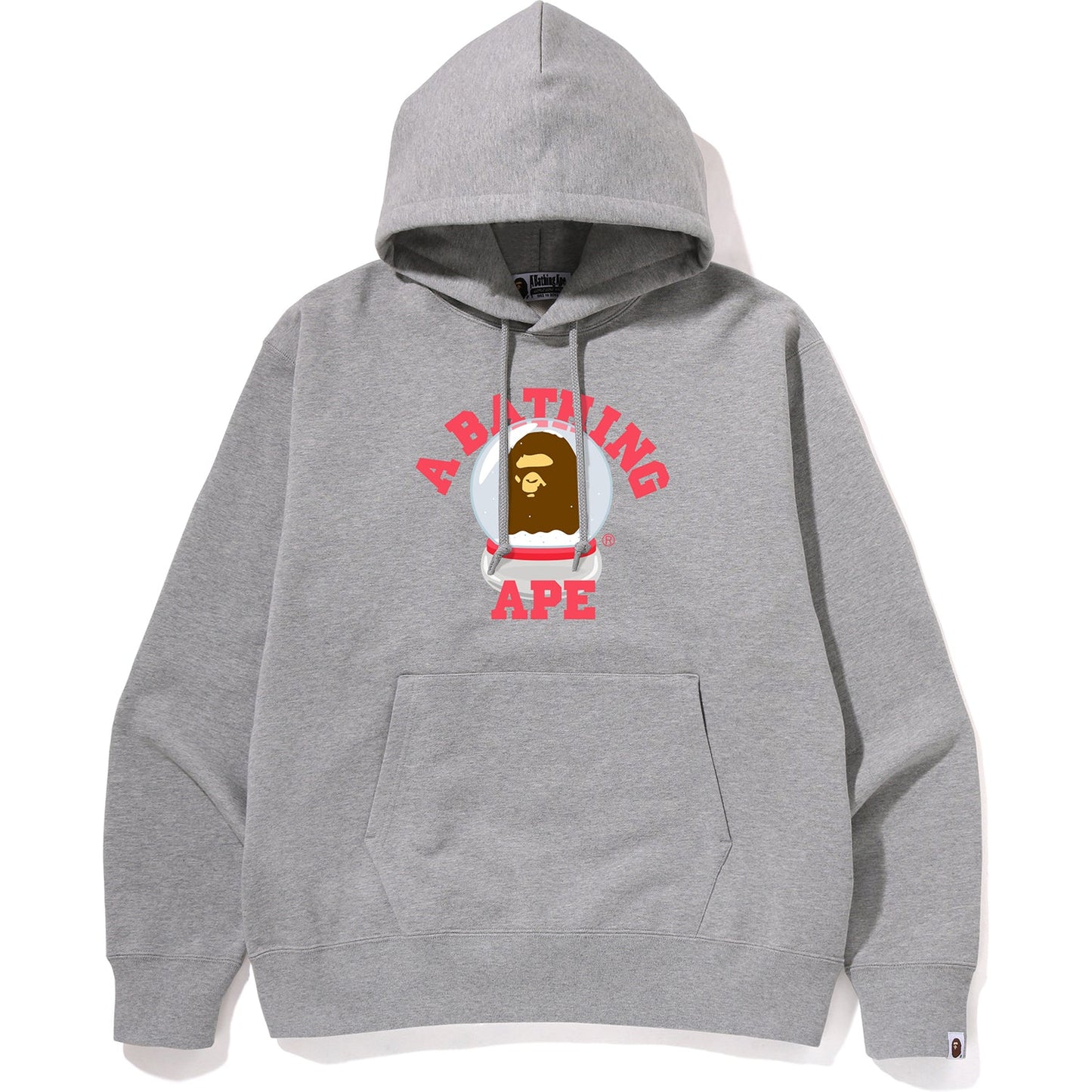 BAPE Ape Head Snow Globe College Pullover Hoodie Grey