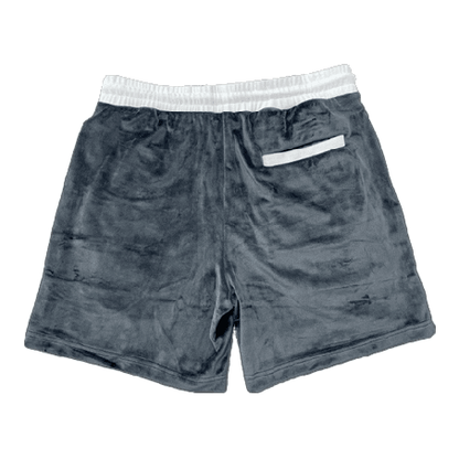 Endless Supply Velour Shorts Wolf Grey/White