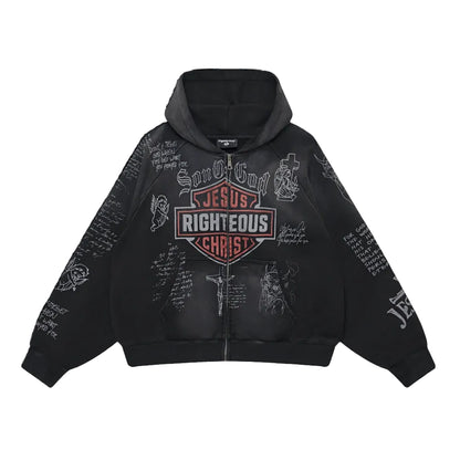 We Are Righteous Harley Zip Up