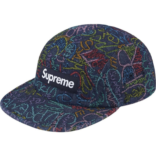Supreme Handwriting Denim Camp Cap Indigo