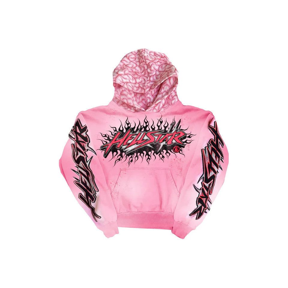 Hellstar Brainwashed With Brain Hoodie Pink