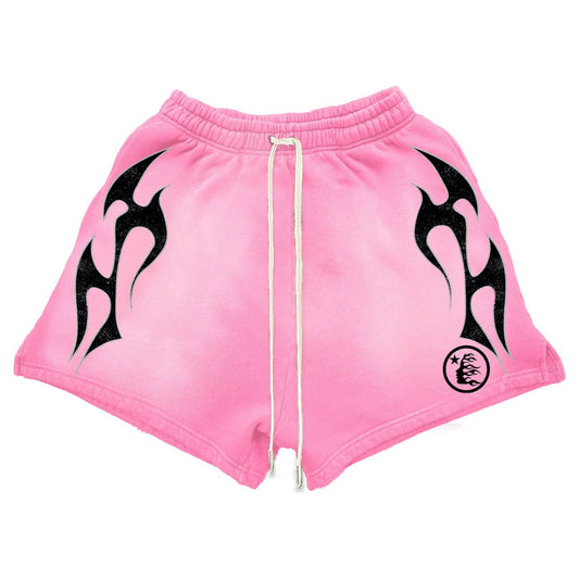 Hellstar Flame Shorts Pink