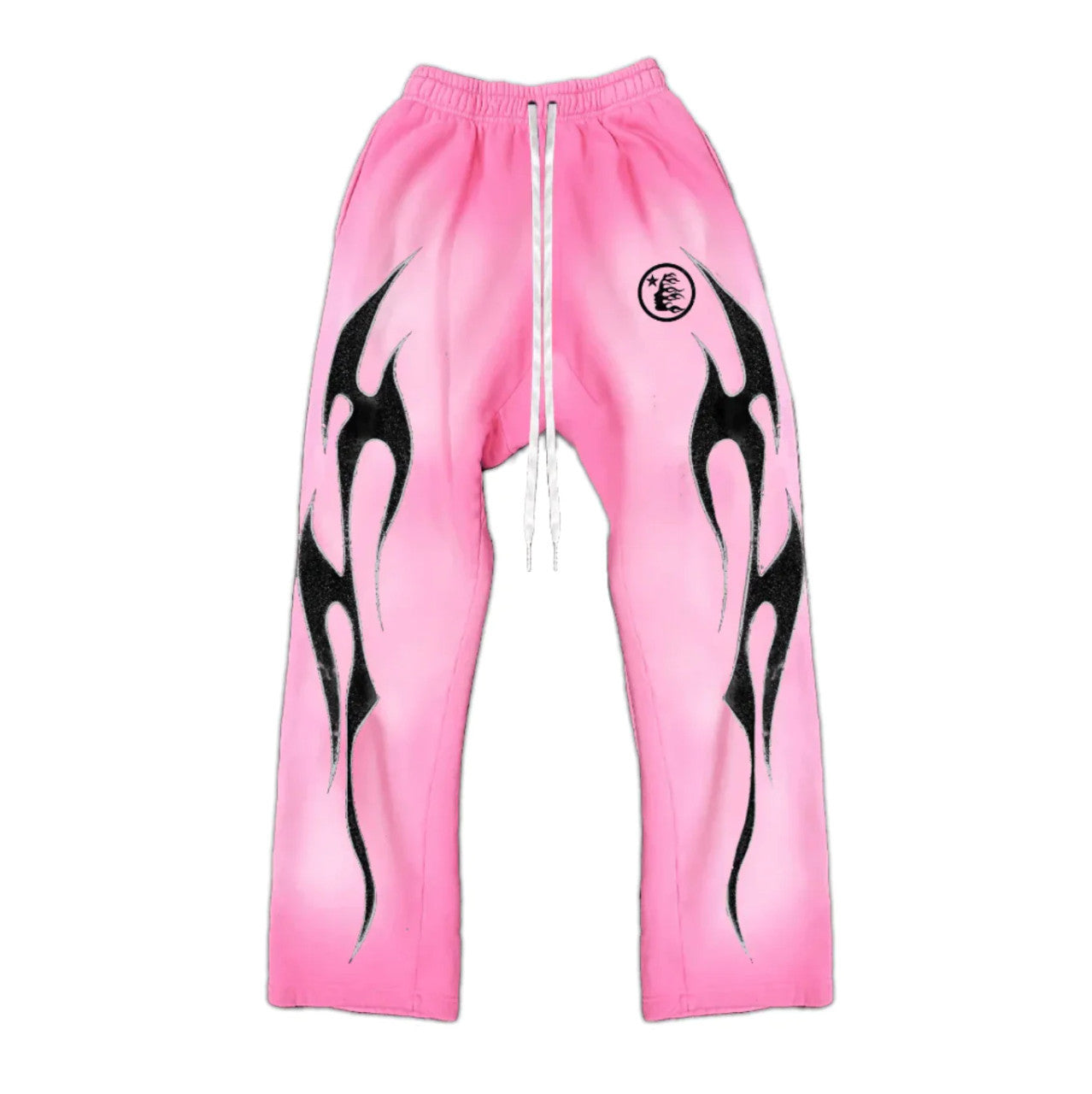 Hellstar Flame Sweatpants Pink w/ Black Flame