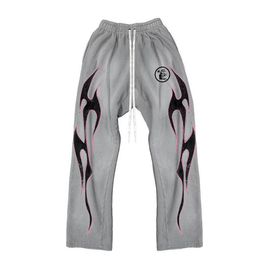 Hellstar Grey Future Flame Sweatpants Grey