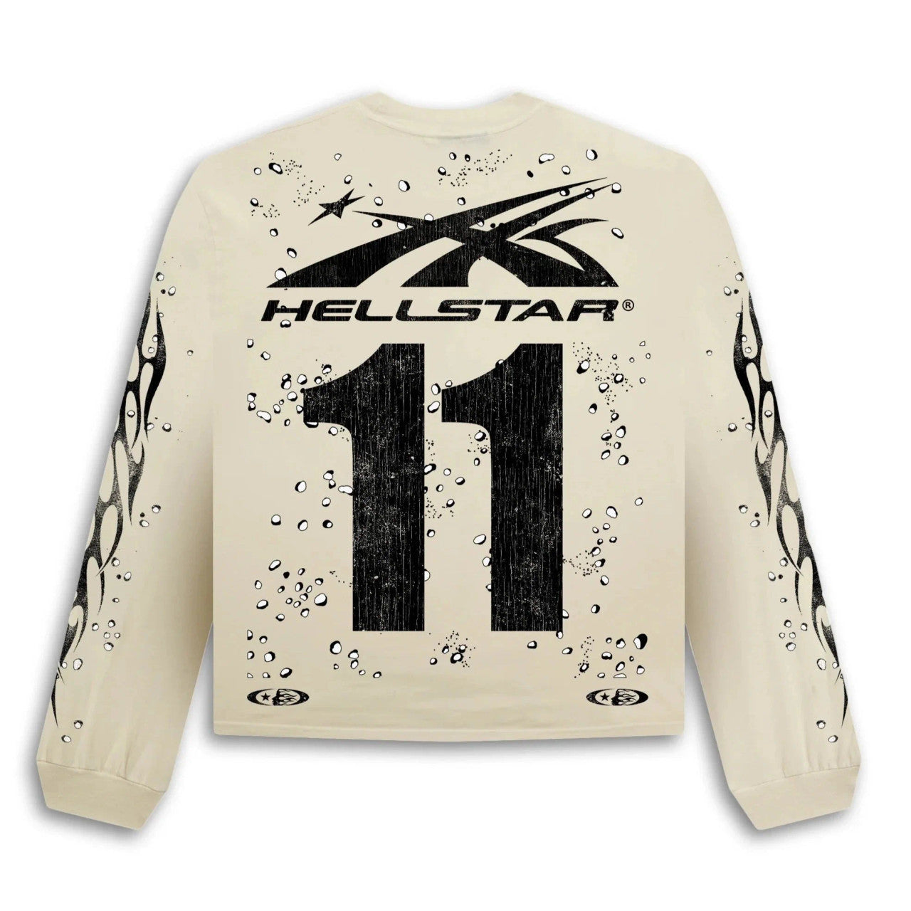 Hellstar Moto Cross L/S T-Shirt Cream