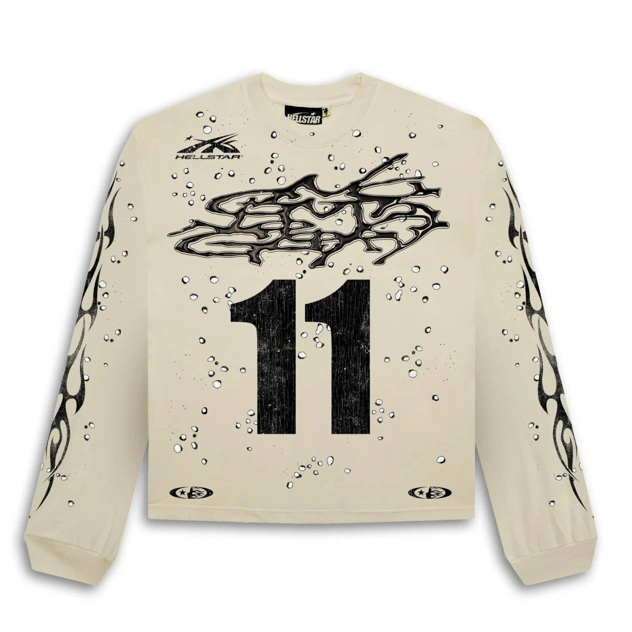 Hellstar Moto Cross L/S T-Shirt Cream