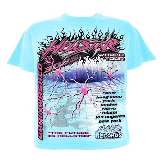 Hellstar Neuron Tour T-Shirt Light Blue