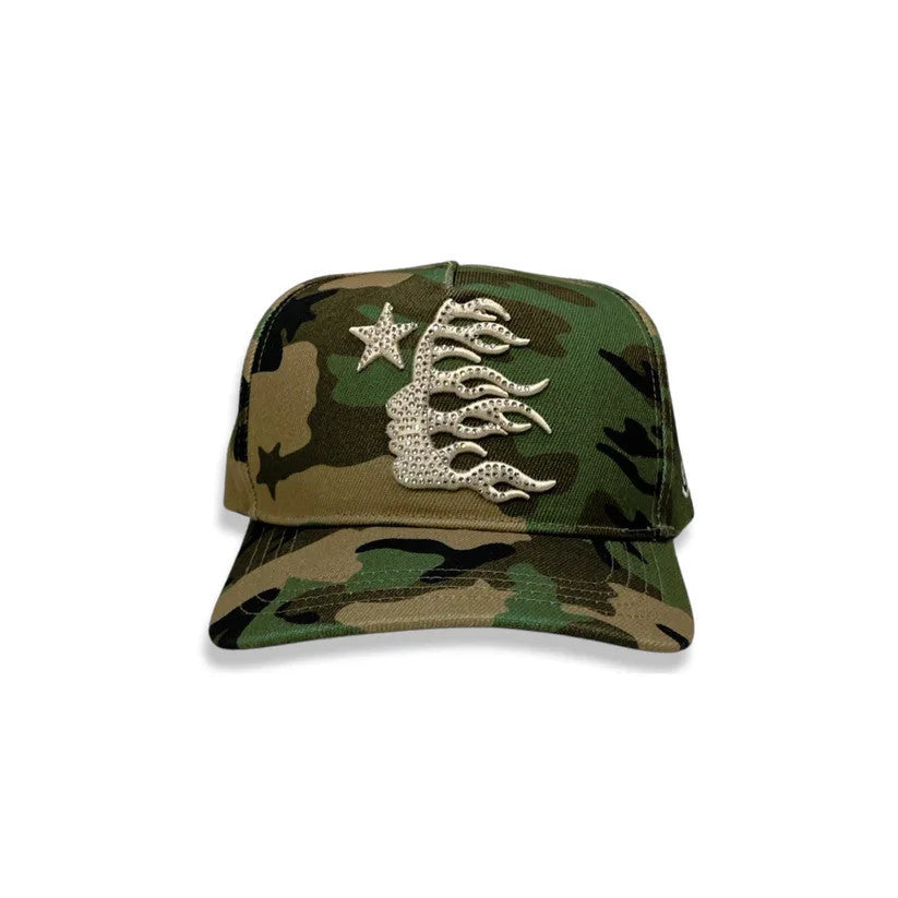 Hellstar Rhinestone Logo Snapback Camo