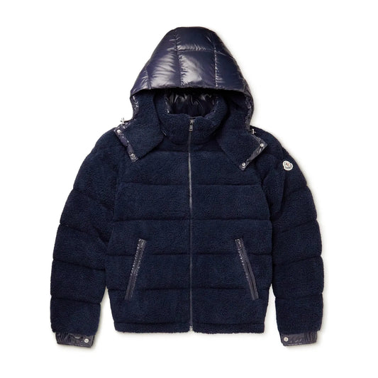 Moncler Michon Quilted Sherpa Nylon Down Jacket Navy