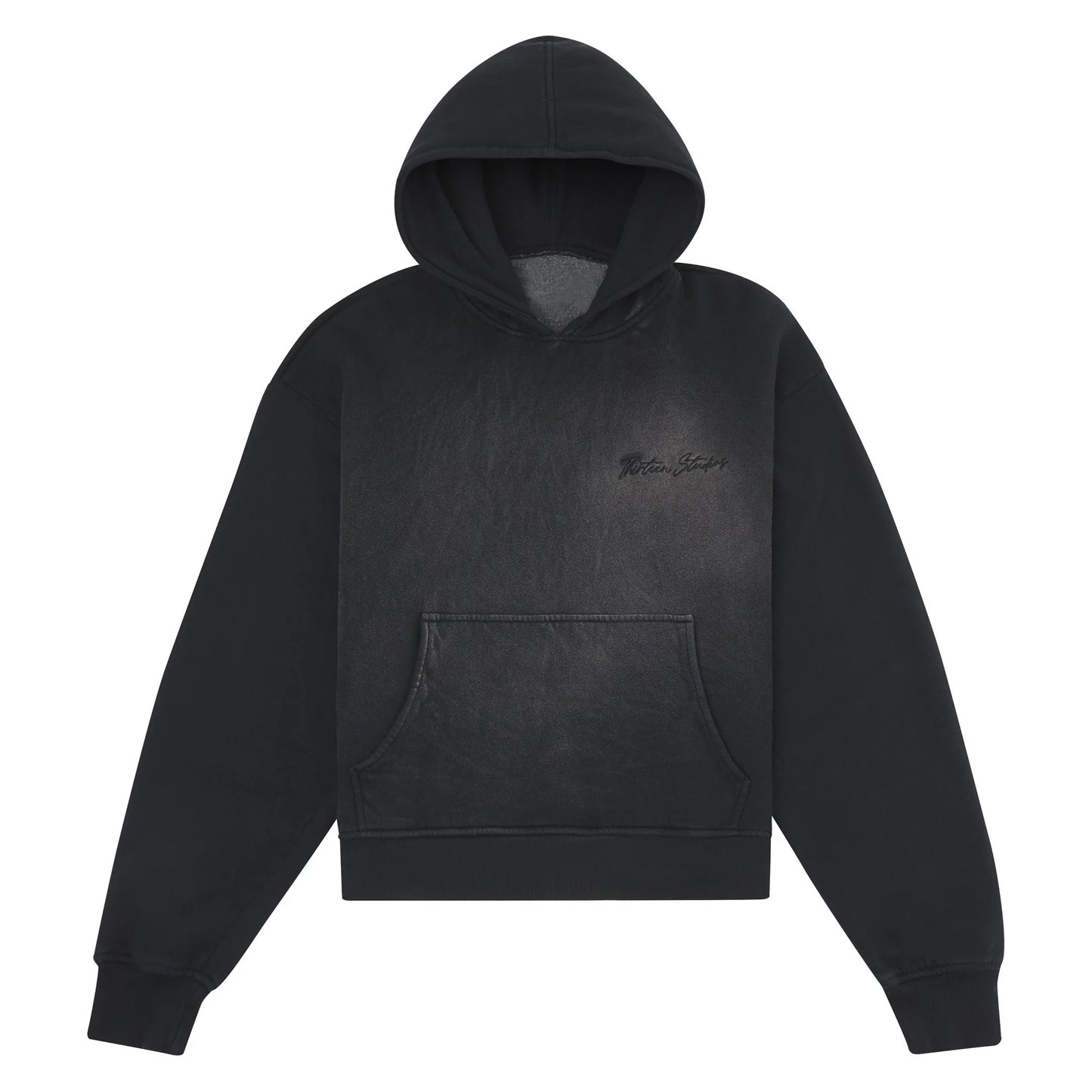 Thirteen Studios Embroidered Logo Hoodie Faded Black