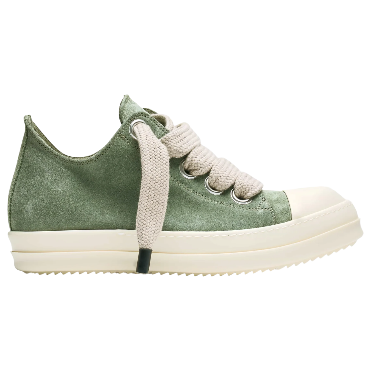 Rick Owens SS25 Hollywood Jumbo Laced Low Sneakers Celadon/Milk/Milk