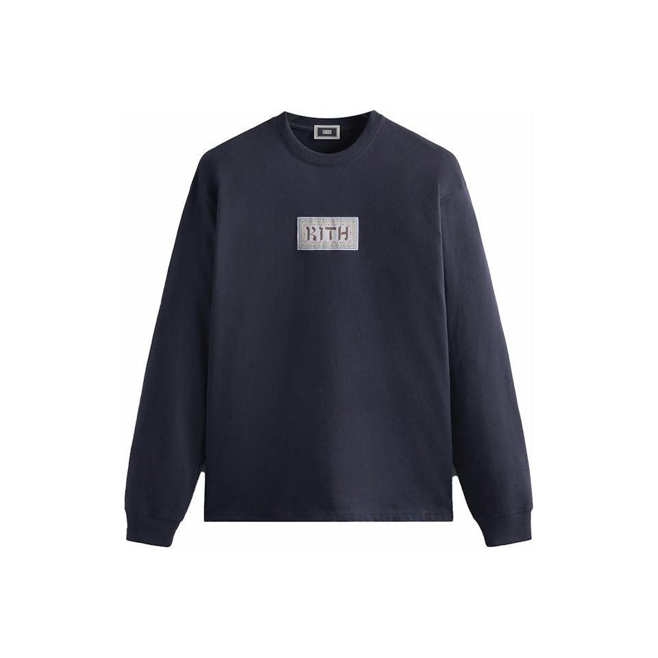 Kith Ornamental Hebrew Long Sleeve Tee Nocturnal