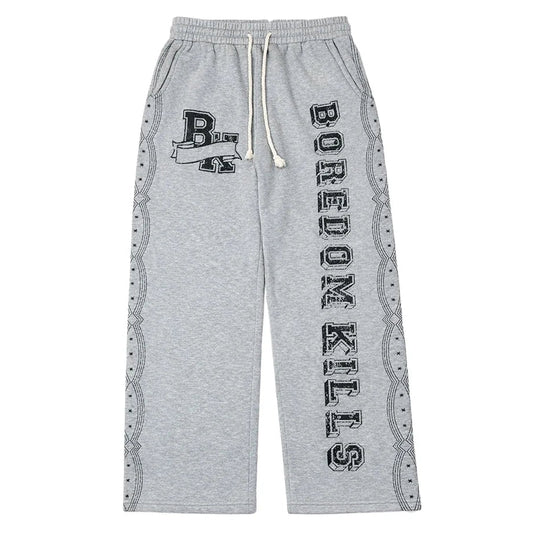 Boredom Kills Collegiate Sweatpants Heather Grey/Black
