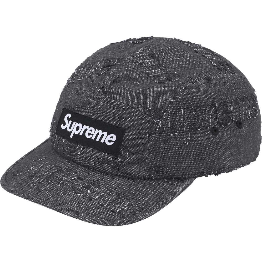 Supreme Lasered Denim Camp Cap Black