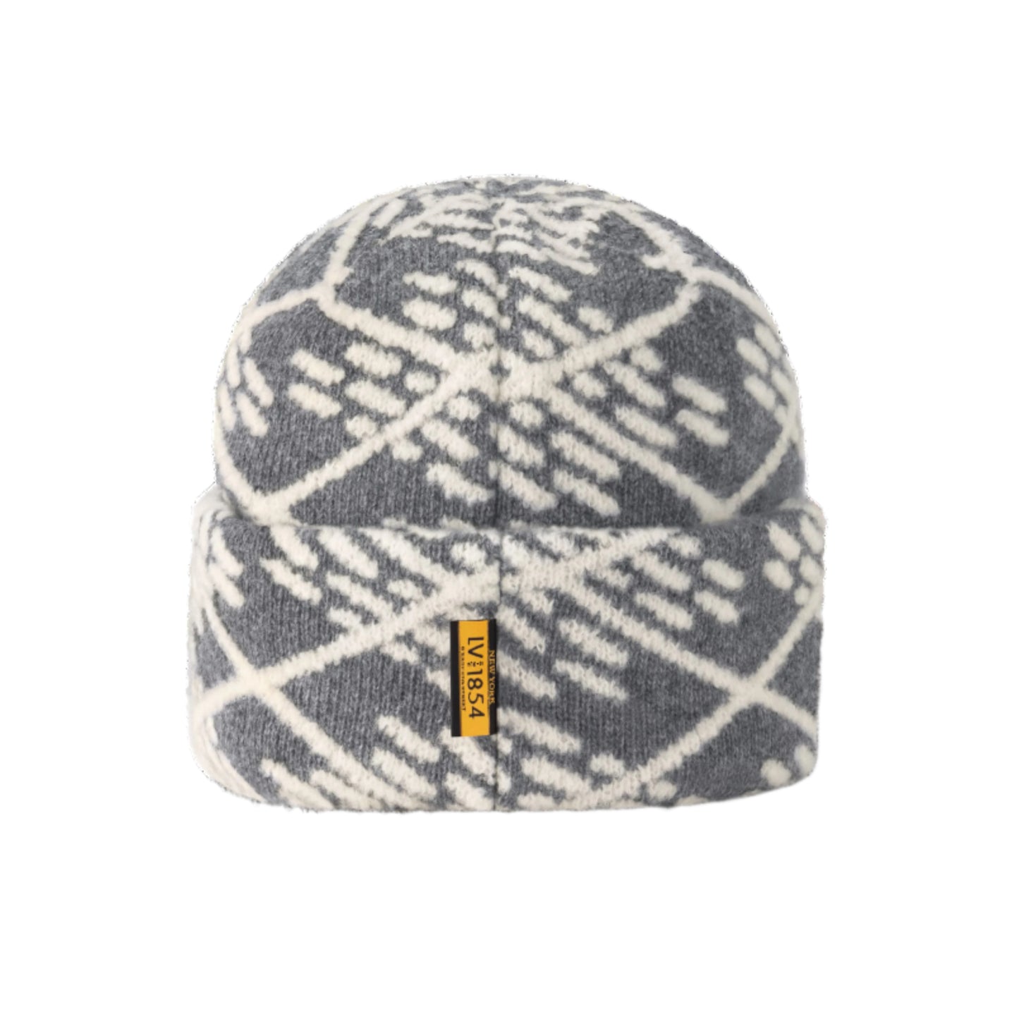 Louis Vuitton 57th Street NYC LV Crush Damier Argyle Beanie Dark Grey