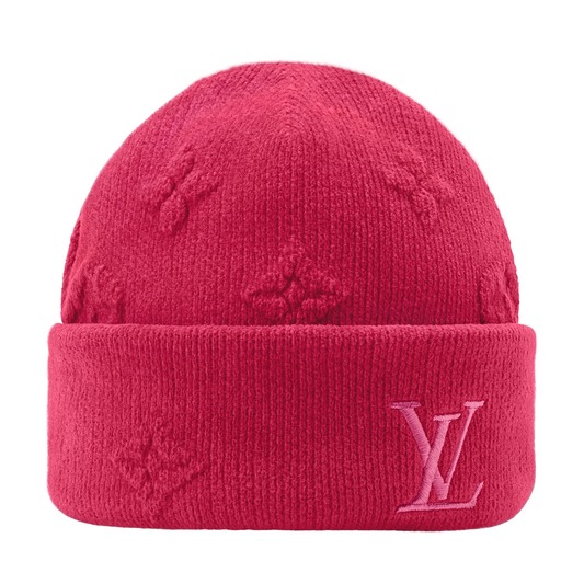 Louis Vuitton Crush Monogram Heritage Beanie Pink