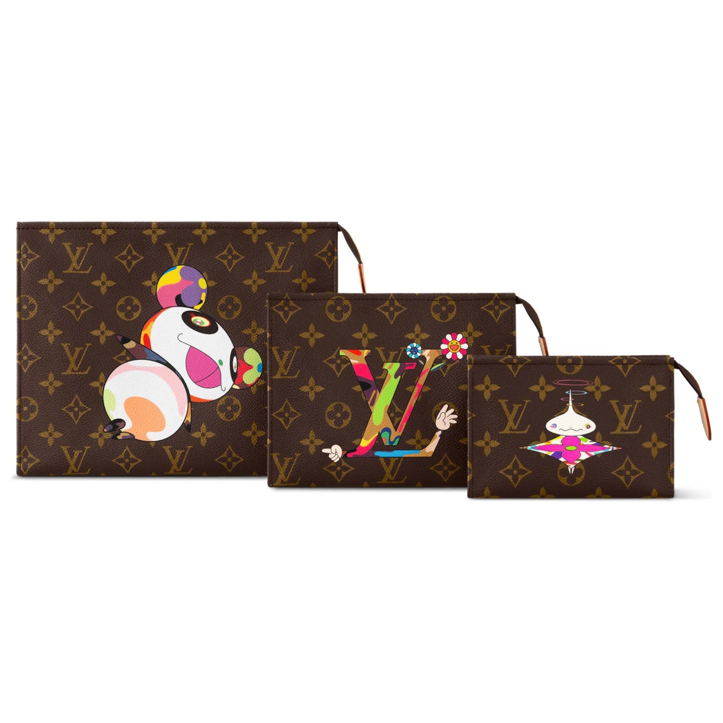 Louis Vuitton x Takashi Murakami Trio Toiletry Pouch Monogram