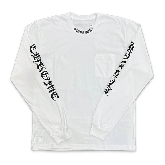 Chrome Hearts Love You Neck Logo L/S T-Shirt White/Black